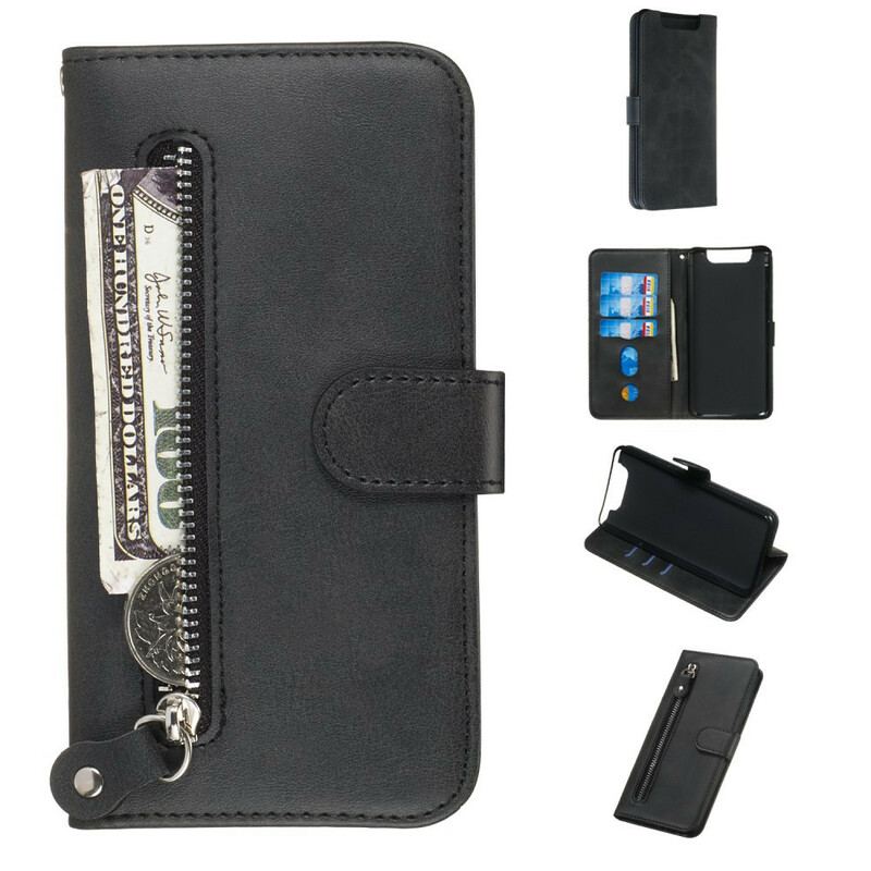 Capa Flip Para Samsung Galaxy A80 / A90 Porta-moedas Vintage