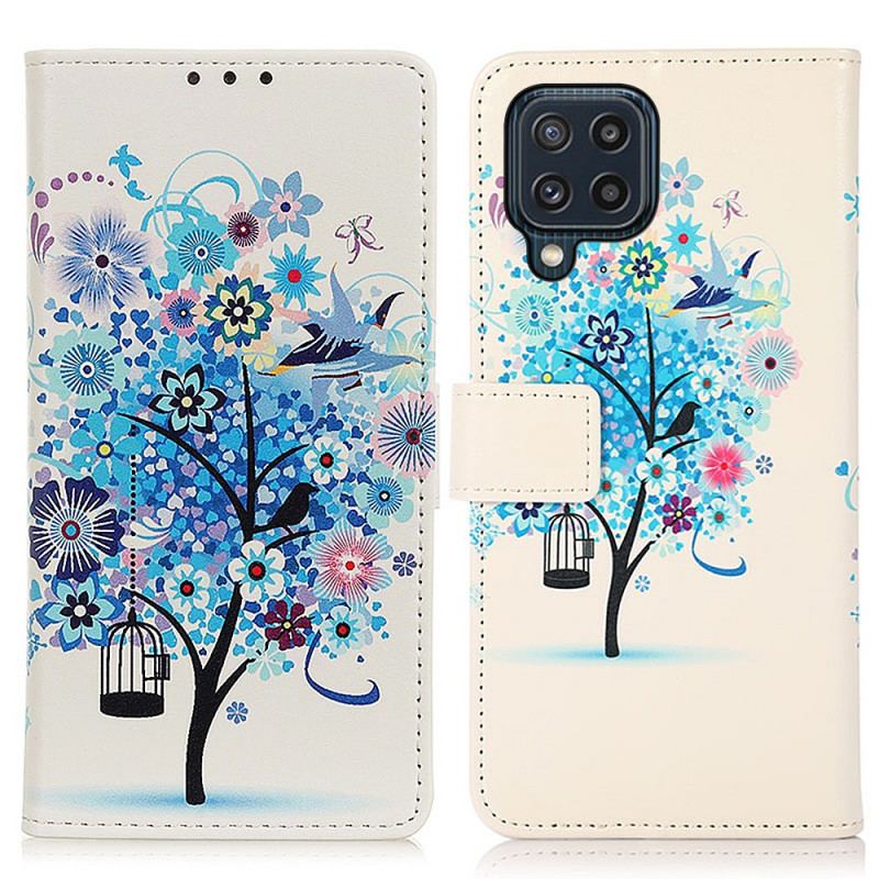 Capa De Couro Para Samsung Galaxy M32 Árvore Florida