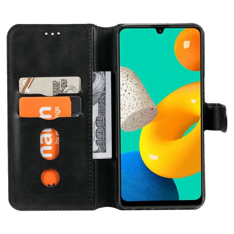 Capa De Couro Para Samsung Galaxy M32 Clássico