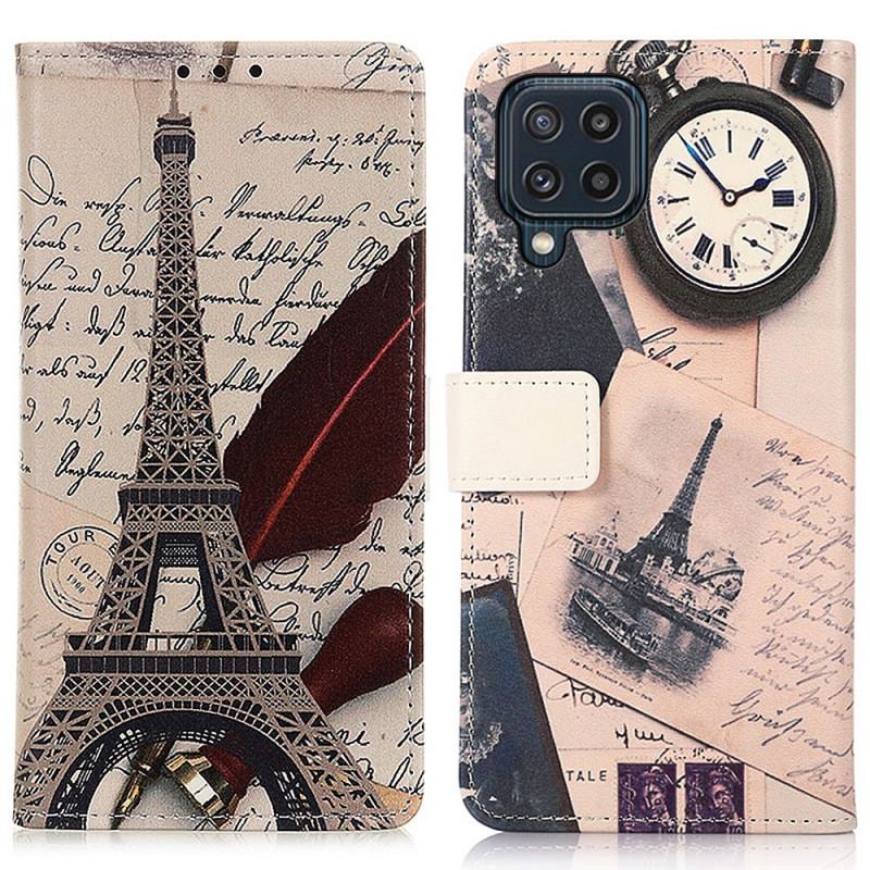 Capa Flip Para Samsung Galaxy M32 Torre Eiffel Do Poeta