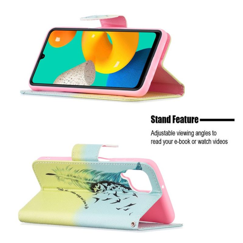 Capa Folio Para Samsung Galaxy M32 Aprender A Voar