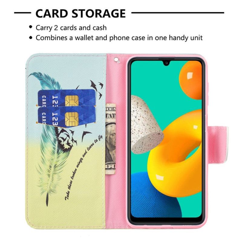 Capa Folio Para Samsung Galaxy M32 Aprender A Voar