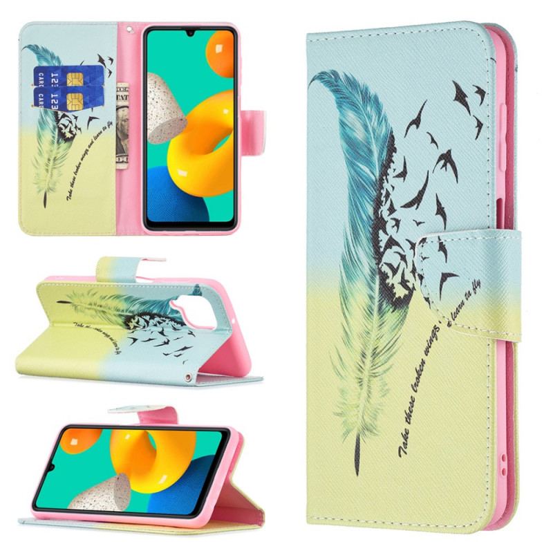 Capa Folio Para Samsung Galaxy M32 Aprender A Voar
