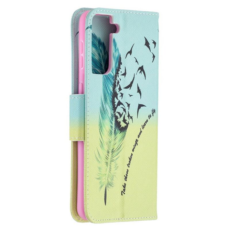 Capa Flip Para Samsung Galaxy S21 Plus 5G Aprender A Voar