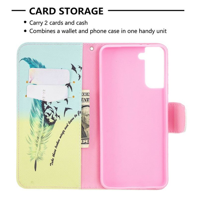 Capa Flip Para Samsung Galaxy S21 Plus 5G Aprender A Voar