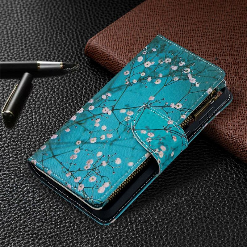 Capa Flip Para Samsung Galaxy S21 Plus 5G Bolso De Árvore Com Zíper