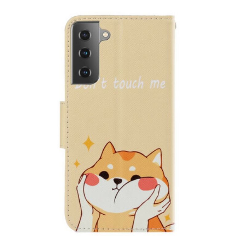 Capa Flip Para Samsung Galaxy S21 Plus 5G De Cordão Gato Não Me Toque Com Alça