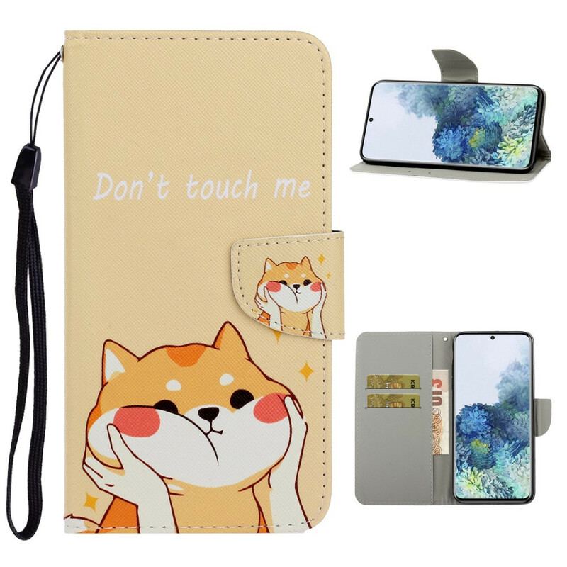 Capa Flip Para Samsung Galaxy S21 Plus 5G De Cordão Gato Não Me Toque Com Alça