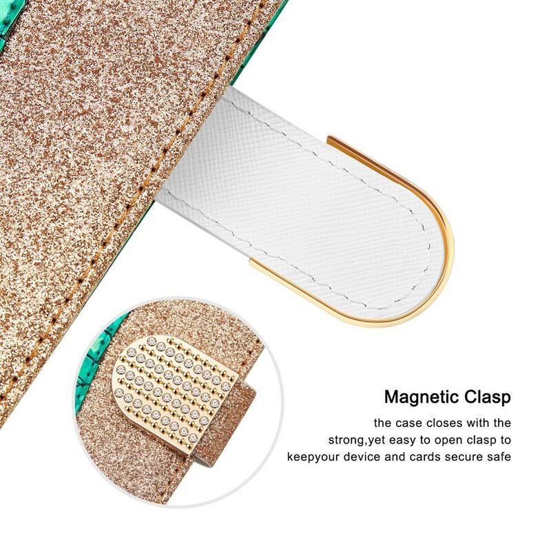 Capa Flip Para Samsung Galaxy S21 Plus 5G Diamantes De Crocodilo