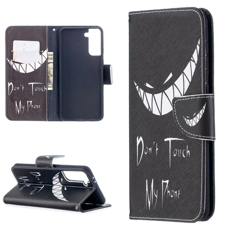Capa Folio Para Samsung Galaxy S21 Plus 5G Não Toque No Meu Telefone