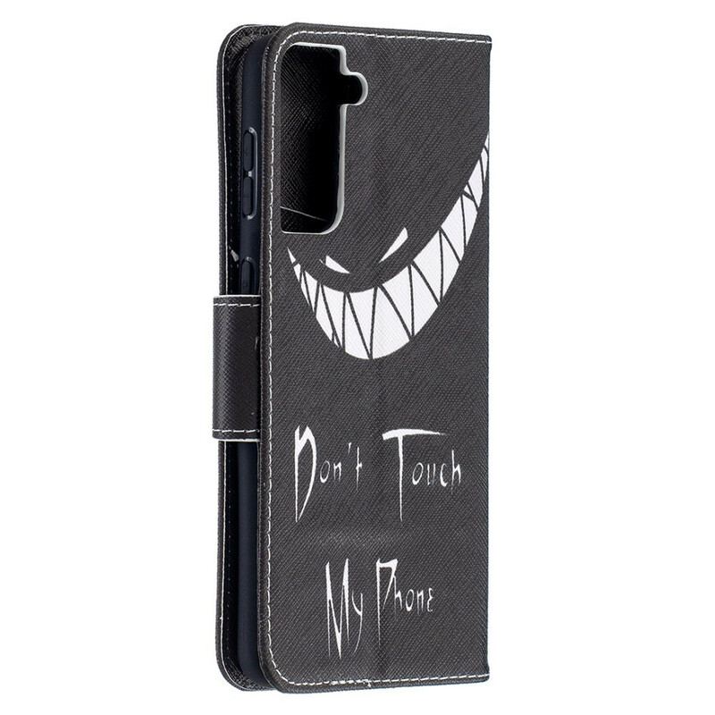 Capa Folio Para Samsung Galaxy S21 Plus 5G Não Toque No Meu Telefone