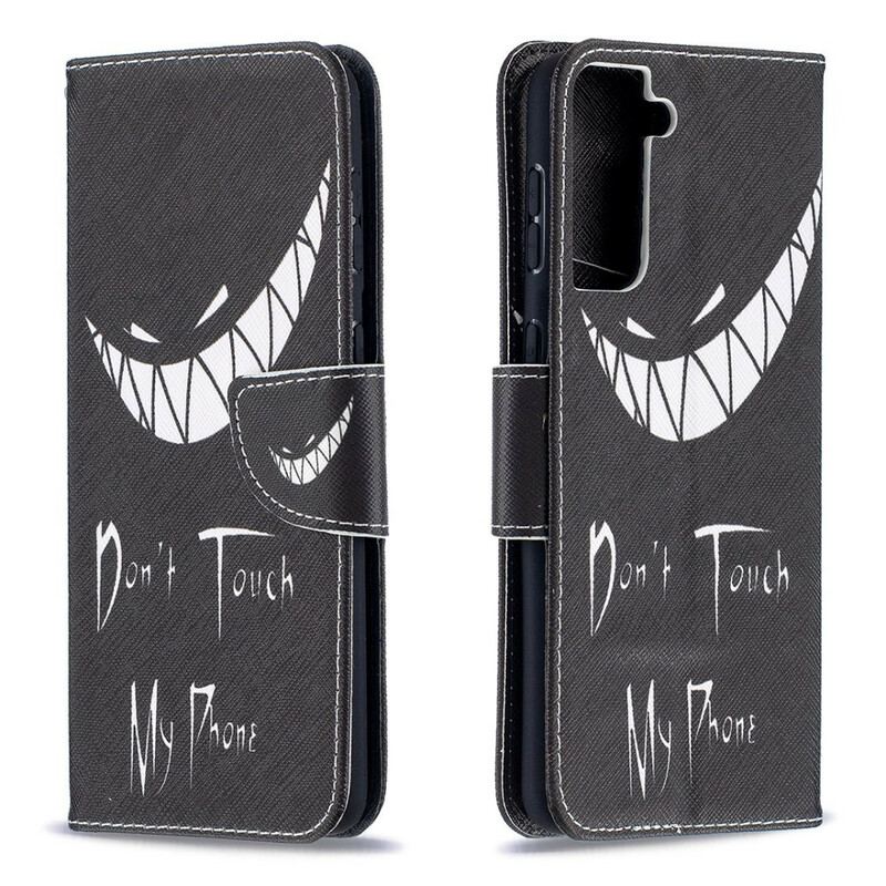 Capa Folio Para Samsung Galaxy S21 Plus 5G Não Toque No Meu Telefone