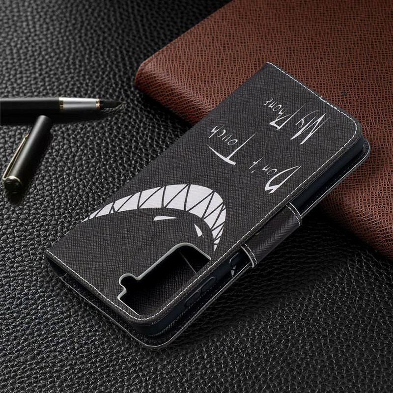 Capa Folio Para Samsung Galaxy S21 Plus 5G Não Toque No Meu Telefone