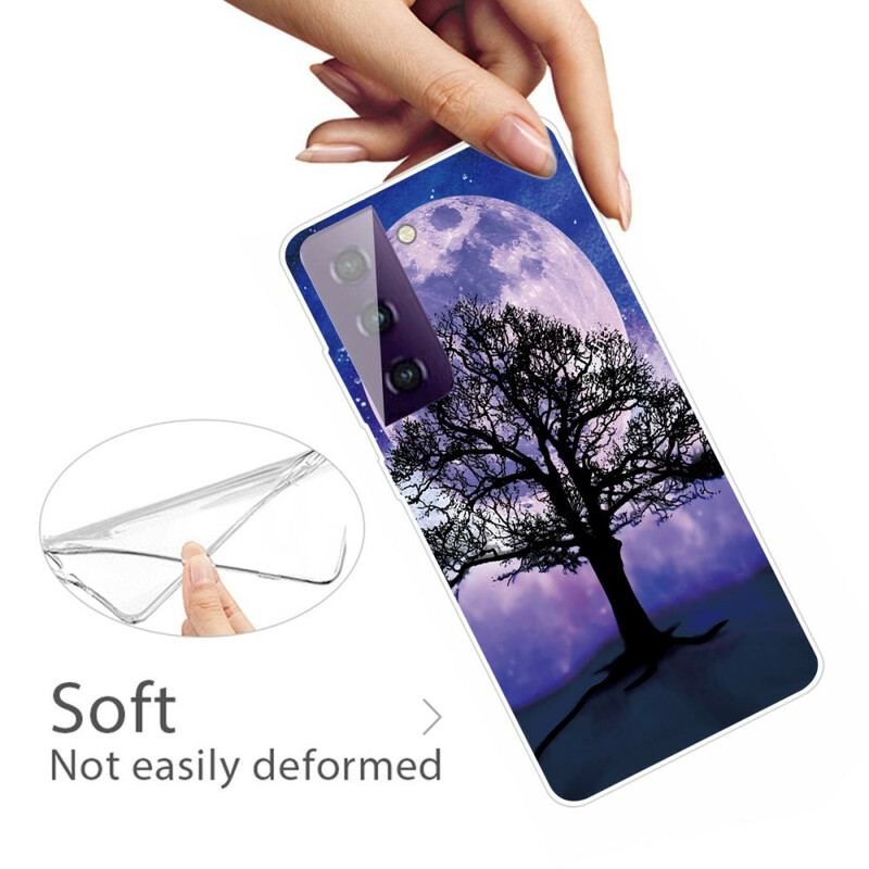 Capa Para Samsung Galaxy S21 Plus 5G Árvore E Lua