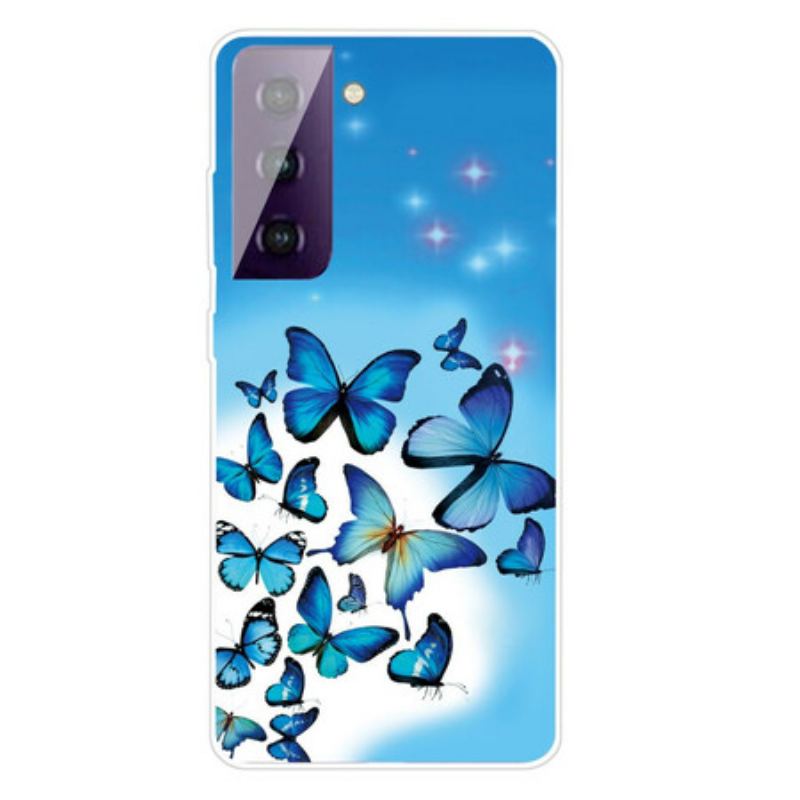 Capa Para Samsung Galaxy S21 Plus 5G Borboletas Borboletas