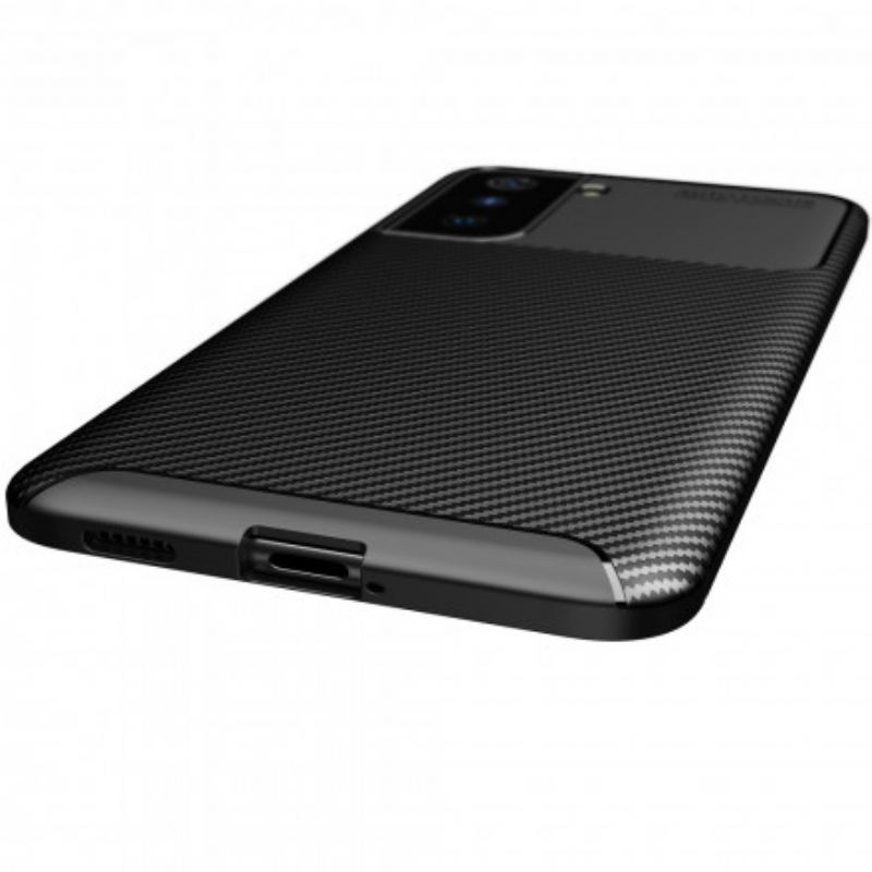 Capa Para Samsung Galaxy S21 Plus 5G Textura Flexível De Fibra De Carbono