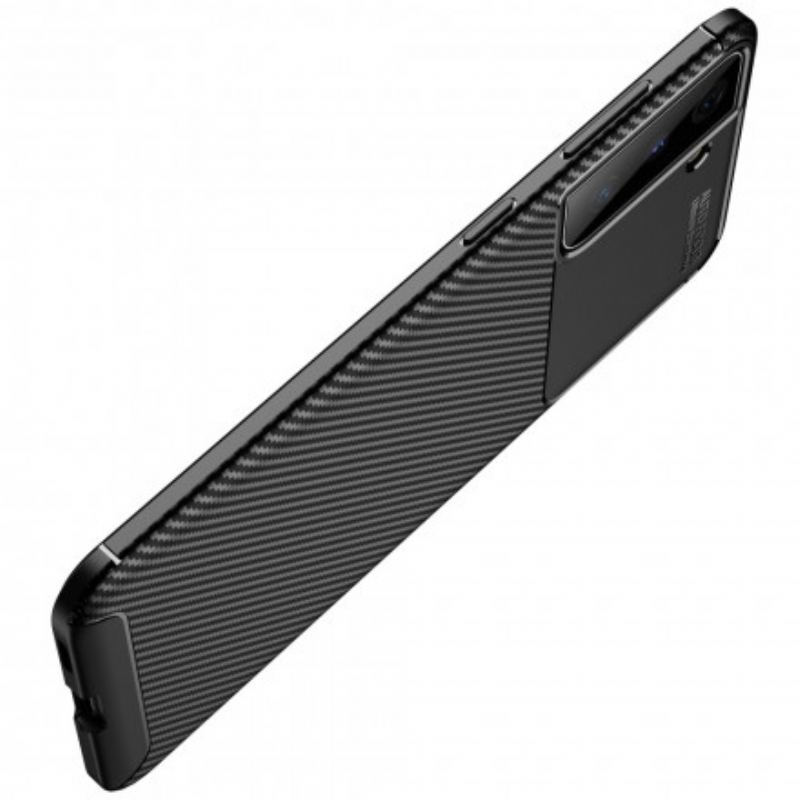 Capa Para Samsung Galaxy S21 Plus 5G Textura Flexível De Fibra De Carbono
