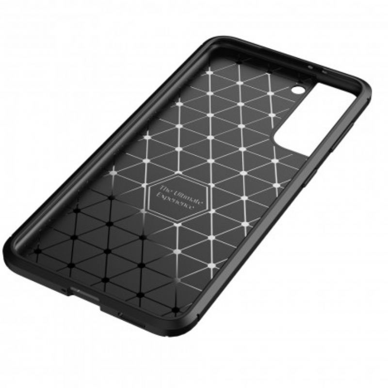 Capa Para Samsung Galaxy S21 Plus 5G Textura Flexível De Fibra De Carbono