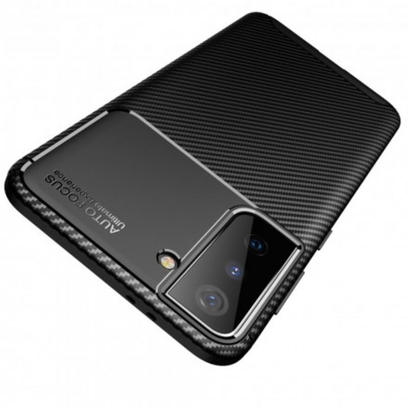 Capa Para Samsung Galaxy S21 Plus 5G Textura Flexível De Fibra De Carbono
