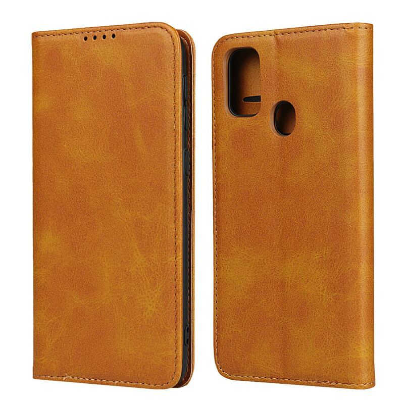 Capa De Celular Para Samsung Galaxy M21 Flip Couro Rachado Elegância
