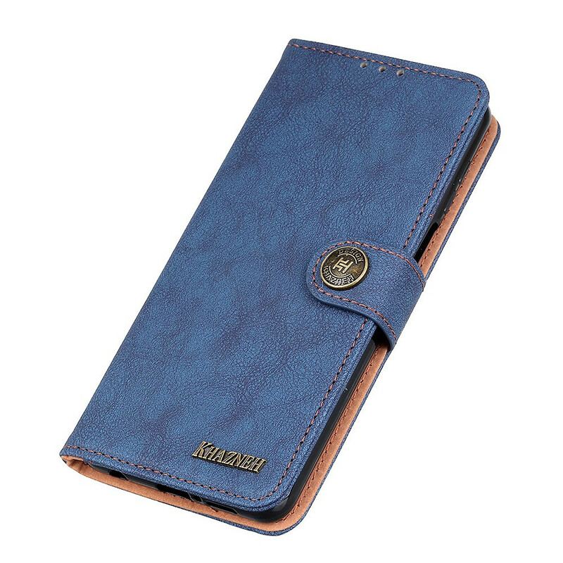 Capa Flip Para Samsung Galaxy M21 Khazneh Retrô Split Couro Sintético