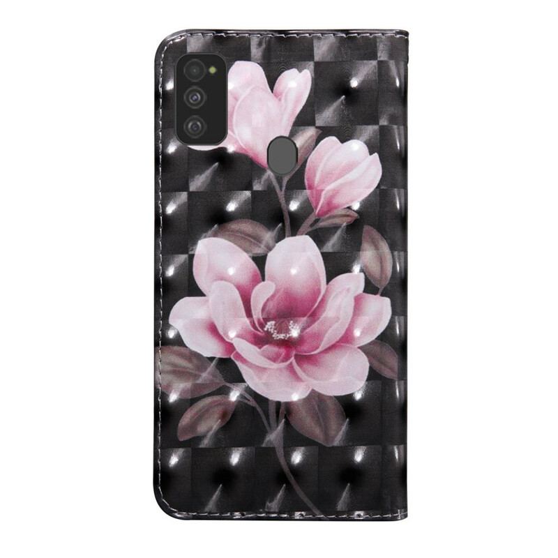 Capa Folio Para Samsung Galaxy M21 Flores Em Flor
