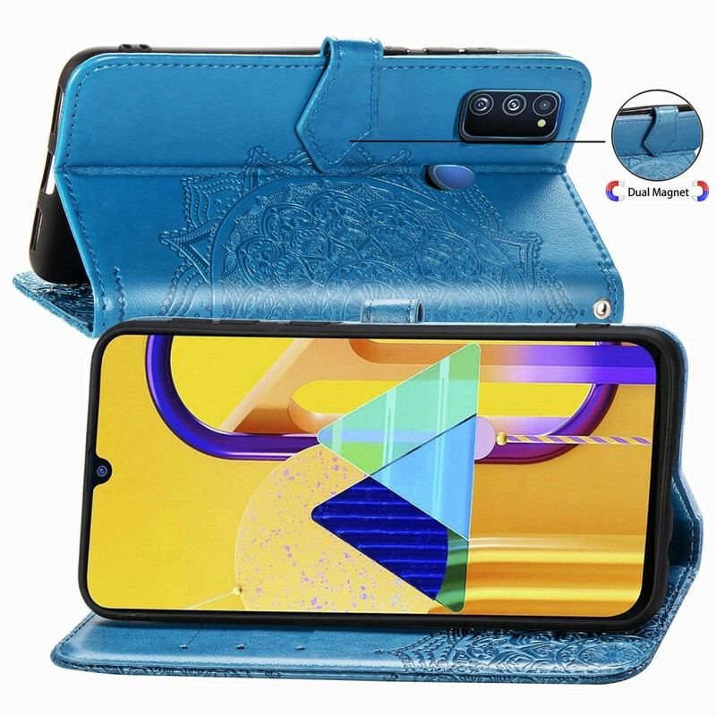 Capa Folio Para Samsung Galaxy M21 Mandala Idade Média