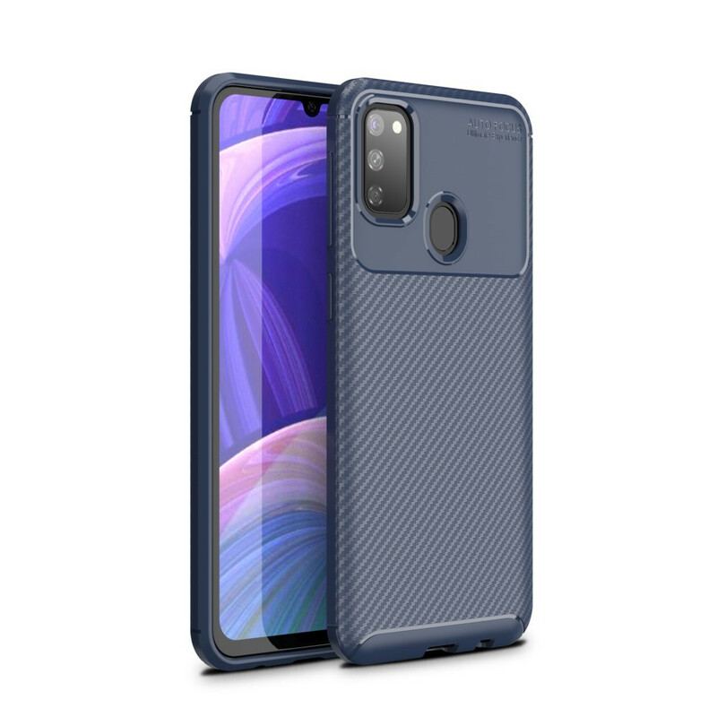 Capa Para Samsung Galaxy M21 Textura Flexível De Fibra De Carbono
