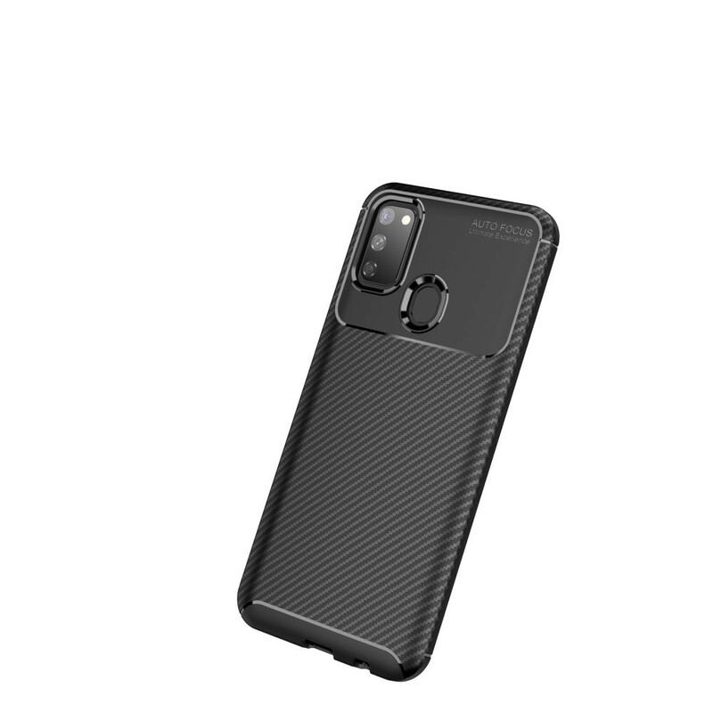 Capa Para Samsung Galaxy M21 Textura Flexível De Fibra De Carbono