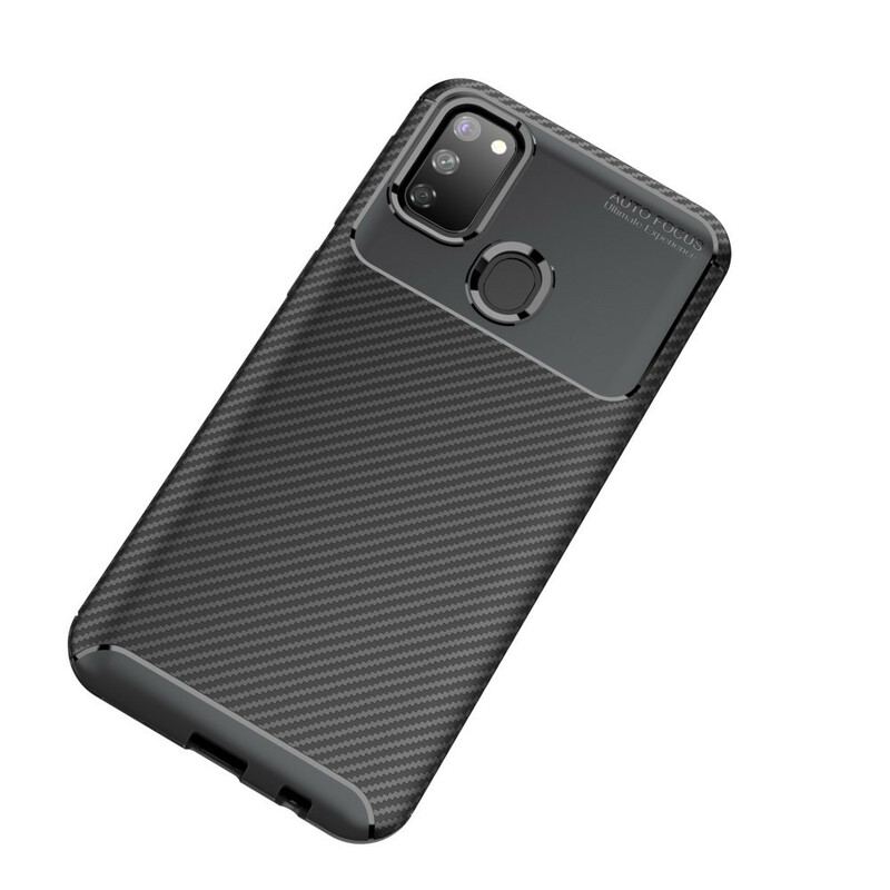 Capa Para Samsung Galaxy M21 Textura Flexível De Fibra De Carbono