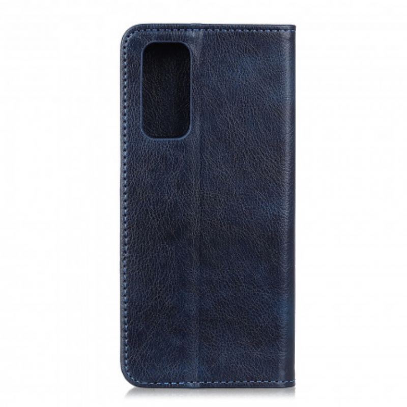 Capa De Celular Para OnePlus 9 Flip Couro Rachado De Lichia