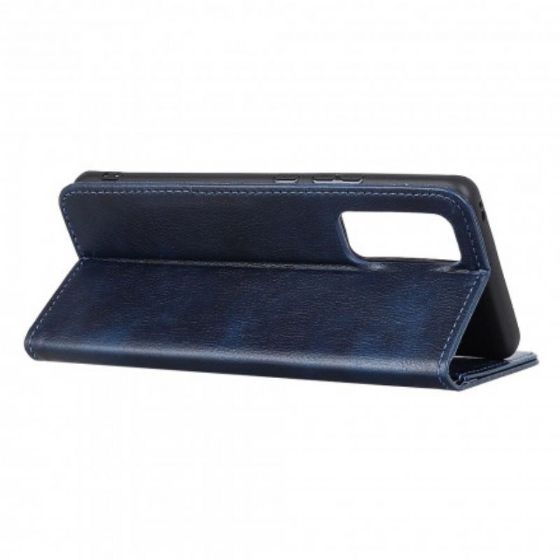 Capa De Celular Para OnePlus 9 Flip Couro Rachado De Lichia