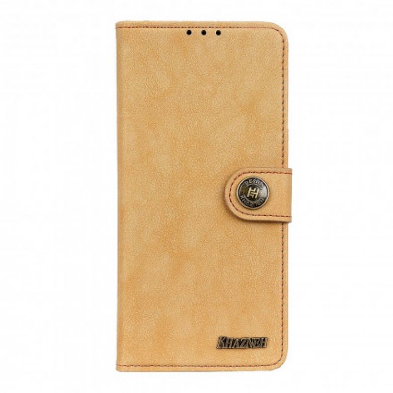 Capa Flip Para OnePlus 9 Couro Dividido Retrô Khazneh
