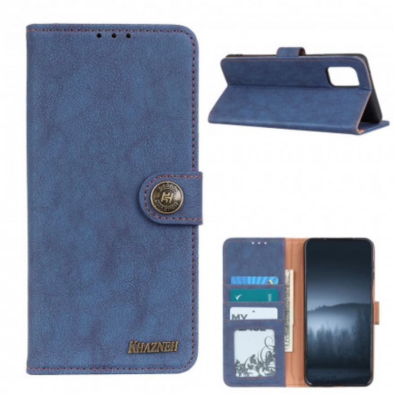 Capa Flip Para OnePlus 9 Couro Dividido Retrô Khazneh