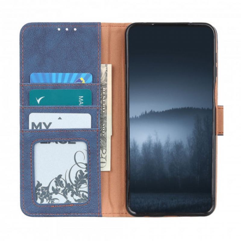 Capa Flip Para OnePlus 9 Couro Dividido Retrô Khazneh