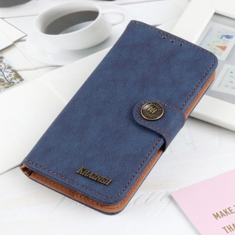 Capa Flip Para OnePlus 9 Couro Dividido Retrô Khazneh