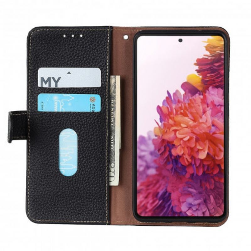 Capa Flip Para OnePlus 9 Khazneh Lichia Couro