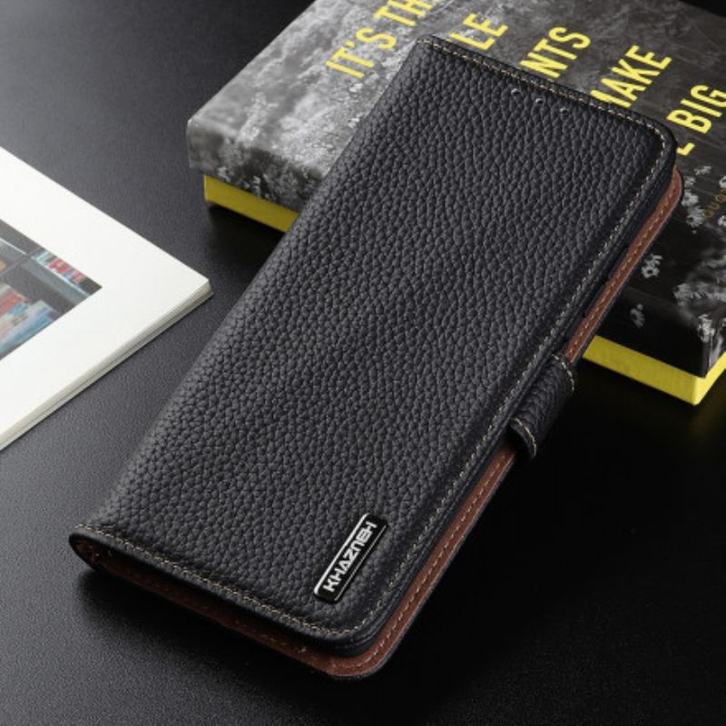 Capa Flip Para OnePlus 9 Khazneh Lichia Couro