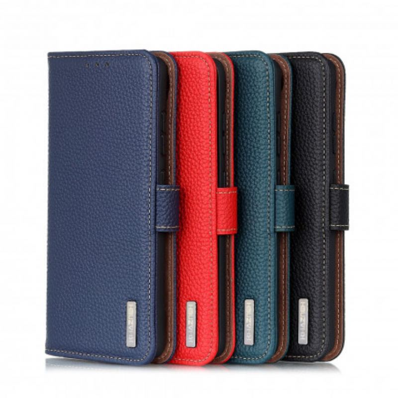 Capa Flip Para OnePlus 9 Khazneh Lichia Couro