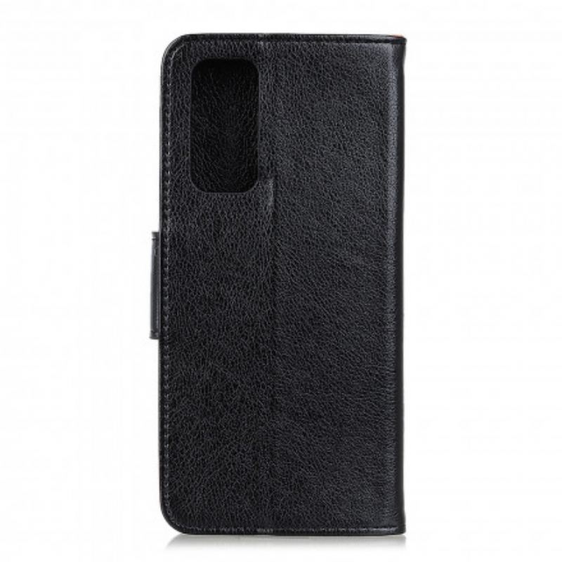 Capa Folio Para OnePlus 9 Couro Napa Rachado