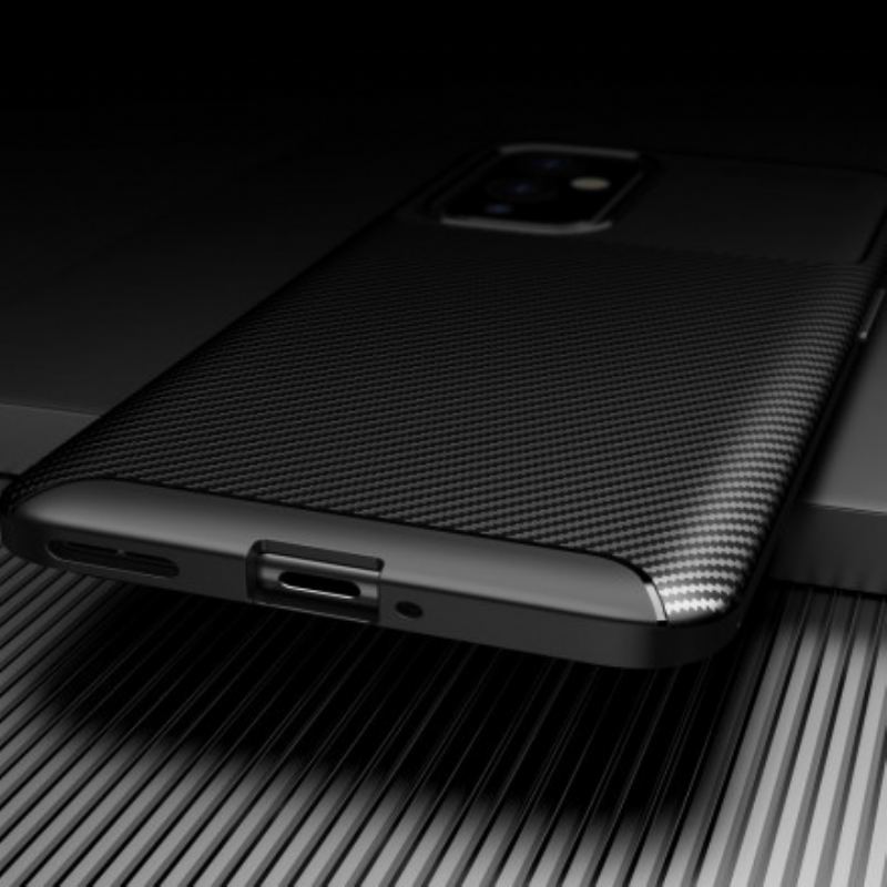 Capa Para OnePlus 9 Textura Flexível De Fibra De Carbono
