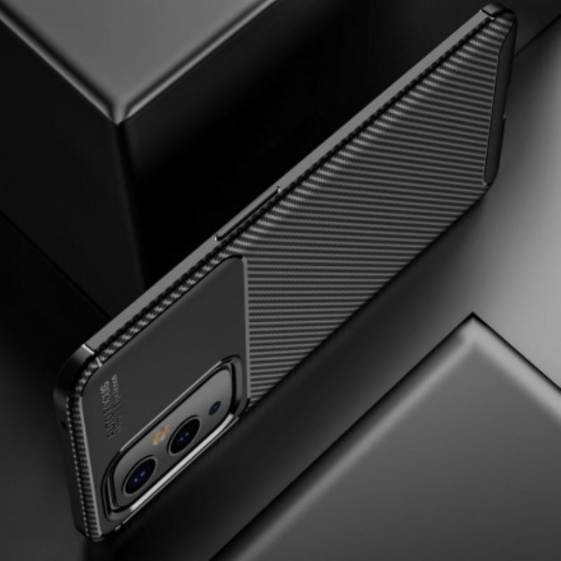 Capa Para OnePlus 9 Textura Flexível De Fibra De Carbono