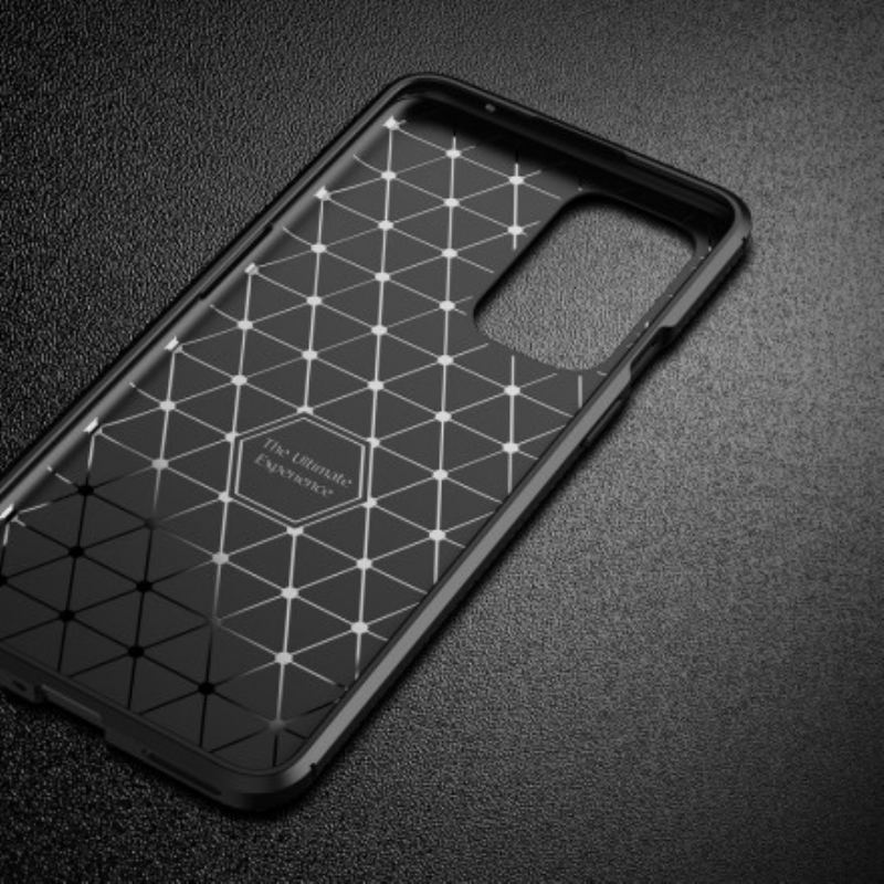 Capa Para OnePlus 9 Textura Flexível De Fibra De Carbono