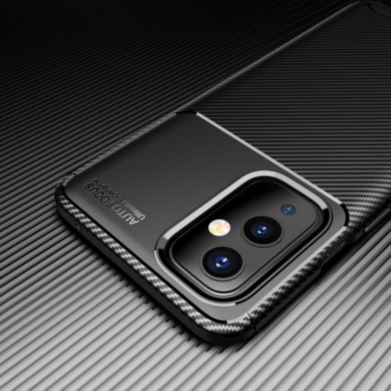 Capa Para OnePlus 9 Textura Flexível De Fibra De Carbono
