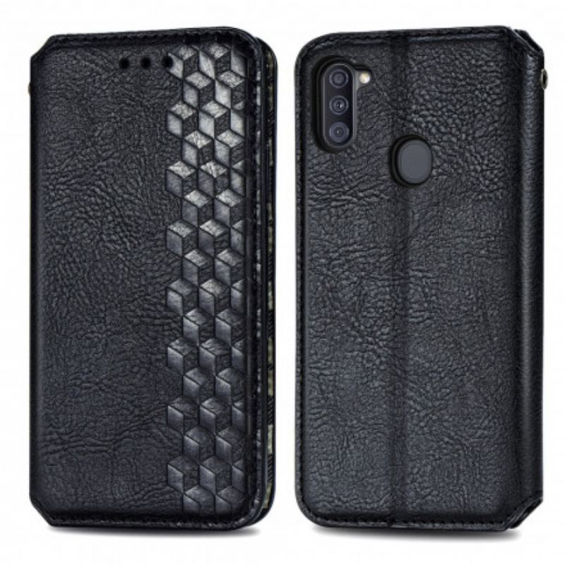 Capa De Celular Para Samsung Galaxy M11 Flip Textura Diamante Efeito Couro