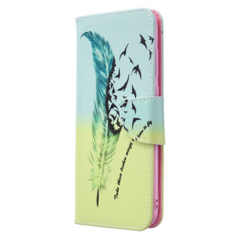 Capa De Couro Para Samsung Galaxy M11 Aprender A Voar