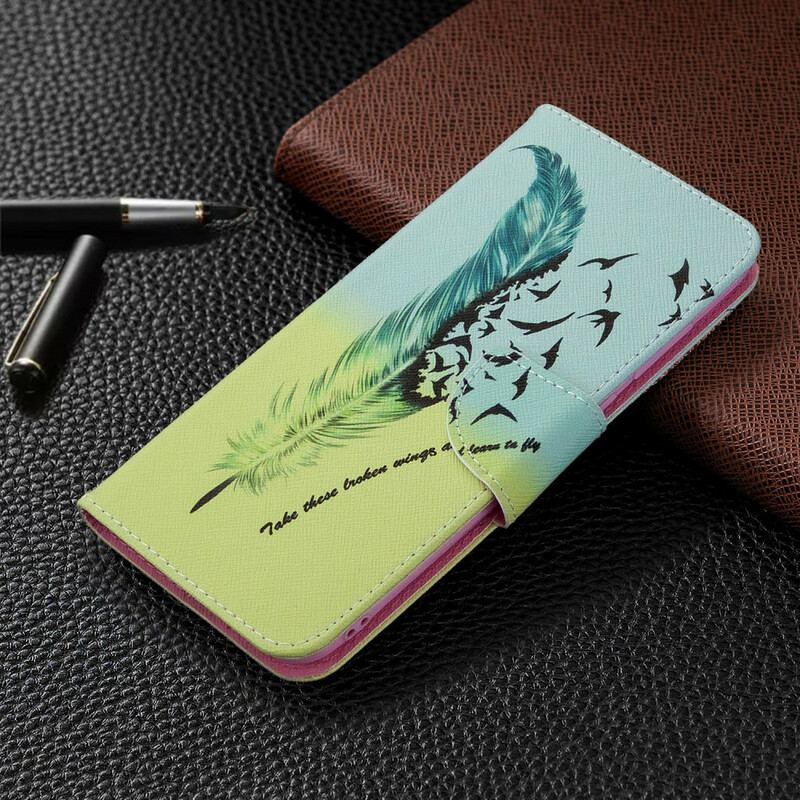 Capa De Couro Para Samsung Galaxy M11 Aprender A Voar
