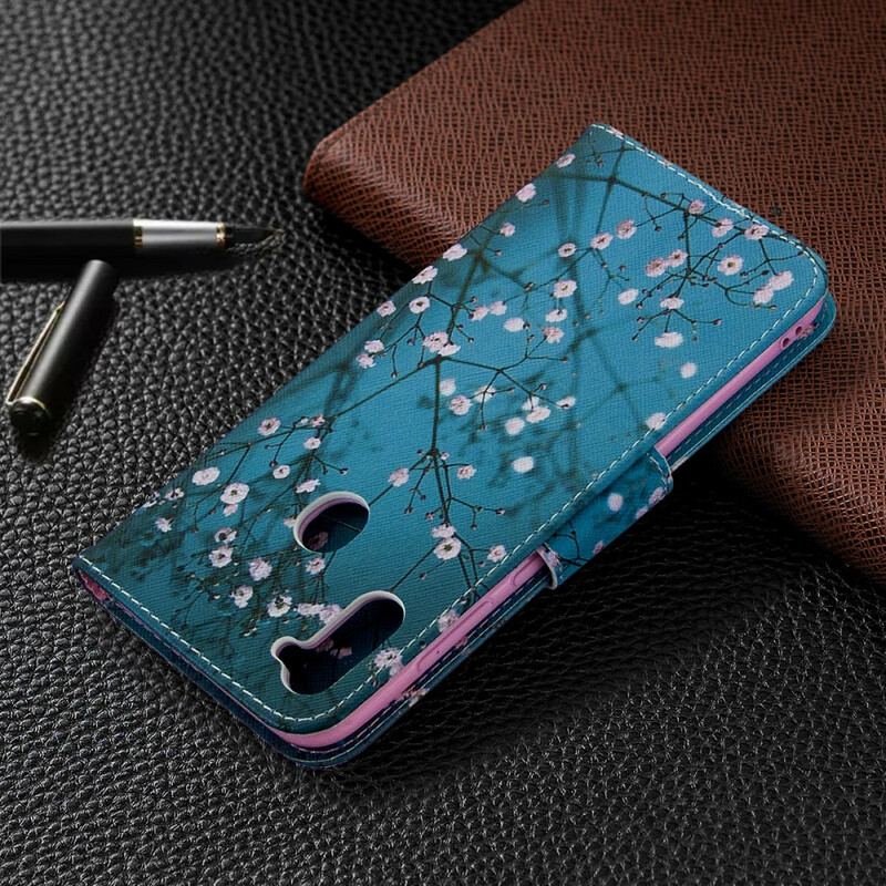 Capa De Couro Para Samsung Galaxy M11 Árvore Florida