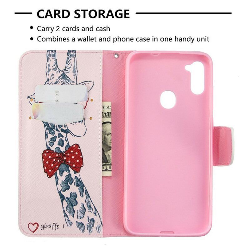 Capa Flip Para Samsung Galaxy M11 Girafa Inteligente