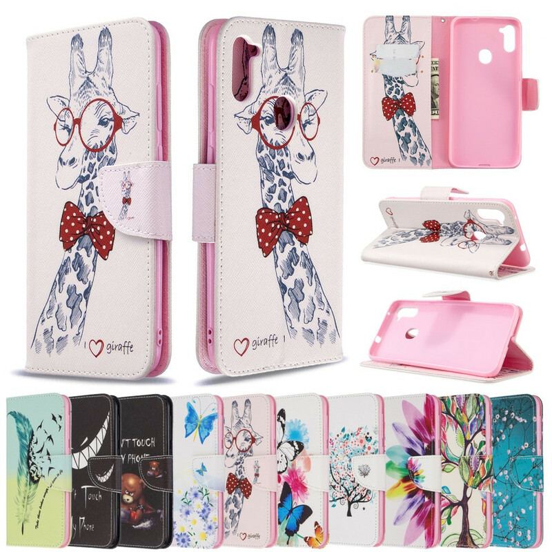 Capa Flip Para Samsung Galaxy M11 Girafa Inteligente